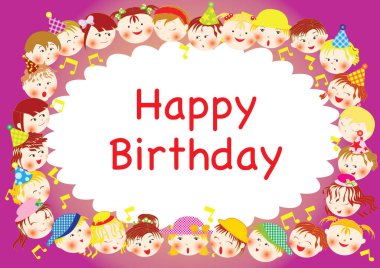 Güzel çizgi film karakterleri olan mutlu yıllar.