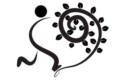 Harfin siyah-beyaz vektör logosu