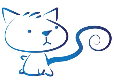 Şirin bir kedinin vektör çizimi