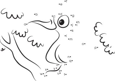 Şirin bir çizgi film kuşunun vektör çizimi