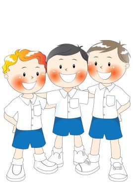 Okul üniformalı çocuklar