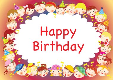 Mutlu çizgi filmler, küçük çocuklar, vektör, illüstrasyon, mutlu yıllar konsepti. 