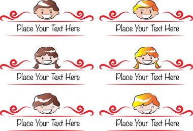 Çizgi film karakterlerinin vektör kümesi  