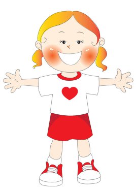 Kırmızı şortlu bir çocuğun resmi.