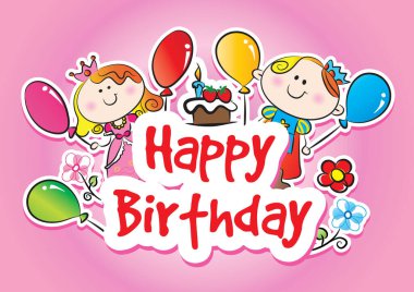 Doğum günü temalı kart.