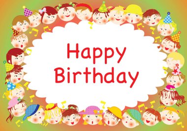 Çocukların doğum günü kartı kutlu olsun.