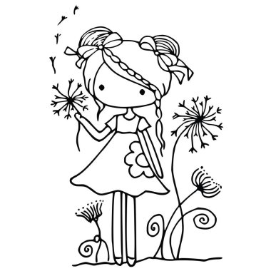 Çiçekli siyah elbiseli kız.