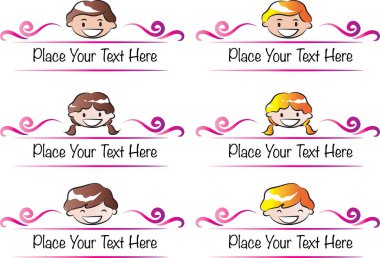 Çocuklu vektör çizimleri