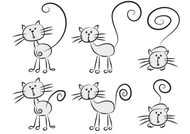 Uzun kuyruklu kediler.