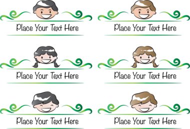 farklı vektör çocuklardan oluşan çizgi film seti