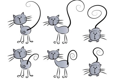 Bir grup siyah kedi. 