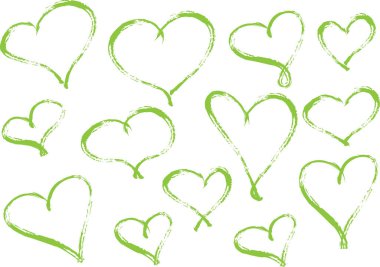 Güzel dekoratif kalp koleksiyonu, aşk konsepti 