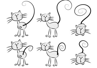 Uzun kuyruklu kediler.