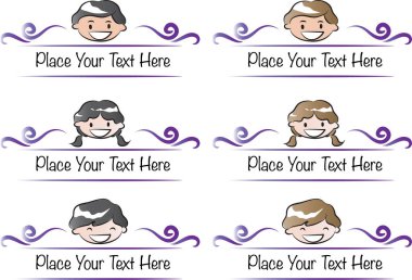 Çeşitli kişiler ve çerçeveler, vektör illüstrasyonu