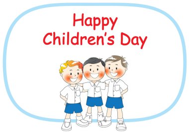 Mutlu çocuklar günü tebrik kartı