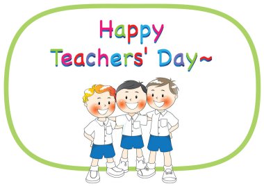 Mutlu öğretmenler günü kartı, vektör illüstrasyonu