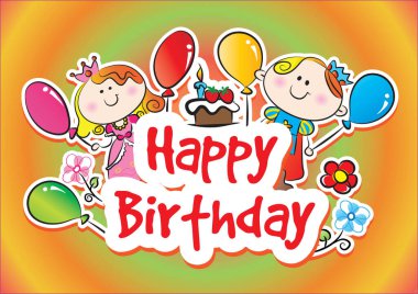 # Mutlu yıllar sana # # Çizgi film kızı ve oğlanla dolu #