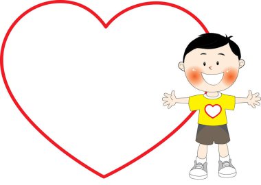 Kalbi olan bir çocuğun resmi.