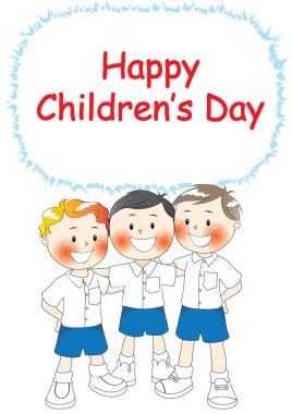 Çocuk günün kutlu olsun. vektör illüstrasyonu.