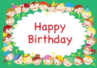 Mutlu çocuklar tebrik kartı.