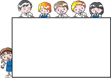 çocuklu çizgi film boş afişi