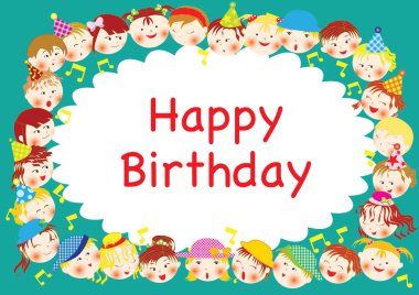 Mutlu çocuklar tebrik kartı.