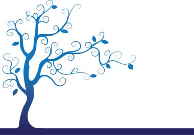 Yapraklı vektör ağacı illüstrasyonu