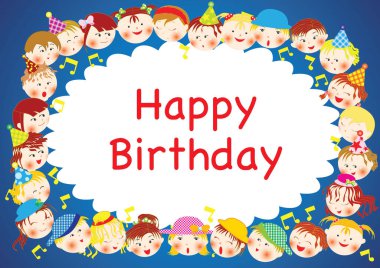 Doğum günün kutlu olsun tebrik kartı. Vektör İllüstrasyonu