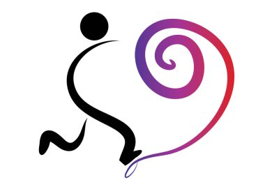 Bir logo kalp sembolünün vektör çizimi