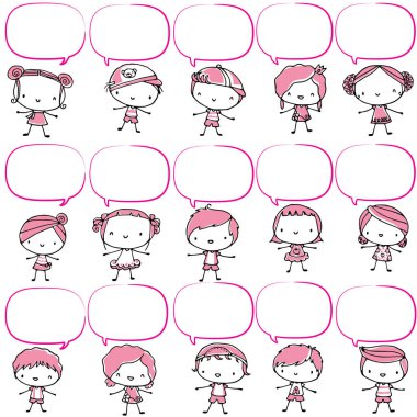 Bir dizi sevimli çizgi film karakteri.