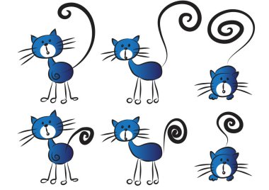 Kediler hazır. vektör illüstrasyonu.