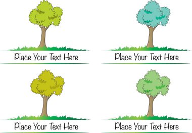 Beyaz arkaplanda izole edilmiş ağaç siluetleri