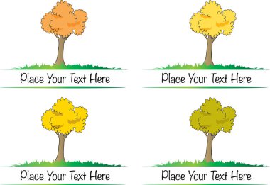 Beyaz arkaplanda izole edilmiş ağaç siluetleri
