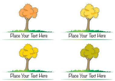 Beyaz arkaplanda izole edilmiş ağaç siluetleri