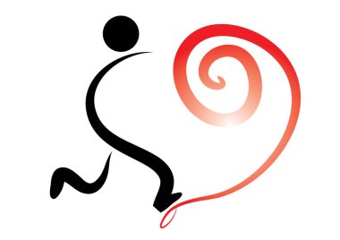 Kalp şeklinde bir adamın vektör çizimi 