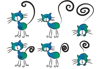 şirin kedilerin vektör kümesi