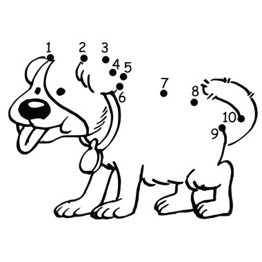 Komik köpeğin çizgi film çizimi