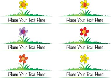 Bir dizi yaz çiçeğinin vektör çizimi