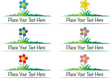 Bir dizi yaz çiçeğinin vektör çizimi