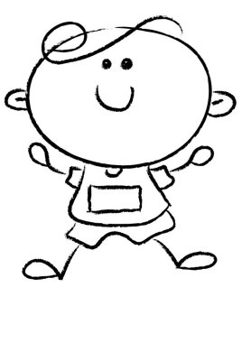 Küçük şirin bir çocuğun vektör çizimi