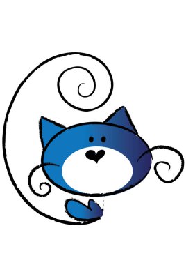 Kedi çizgi filminin vektör çizimi