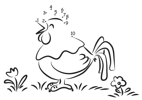 Ilustração Cartoon Preto Branco Pássaro — Vetor de Stock