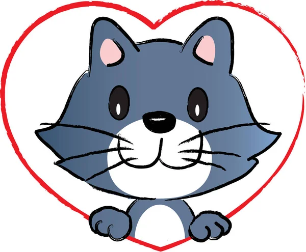 Vector Illustratie Van Een Schattige Kat Cartoon — Stockvector