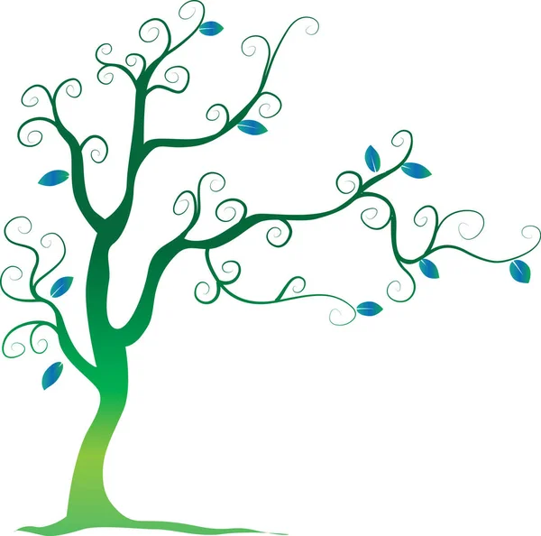 Vektorbaum Mit Blättern — Stockvektor