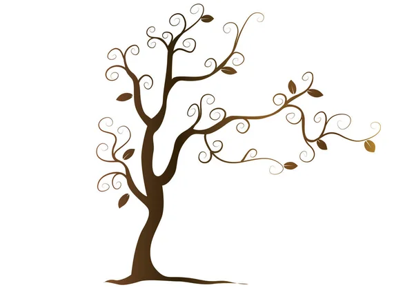Vector Tree Leaves White Background — Stock Vector