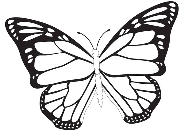 Ilustración Vectorial Una Mariposa — Vector de stock