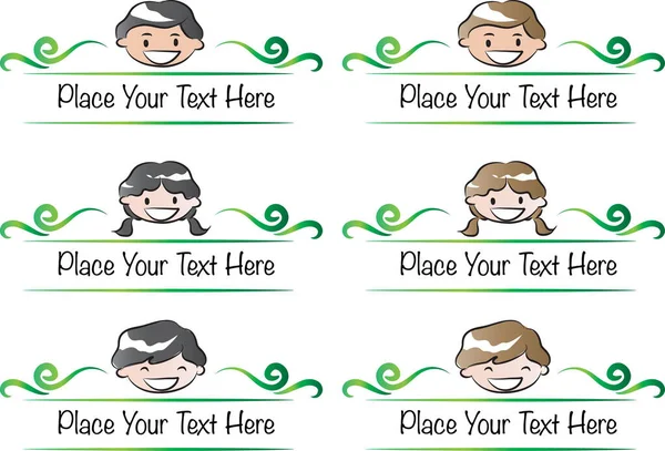 farklı vektör çocuklardan oluşan çizgi film seti