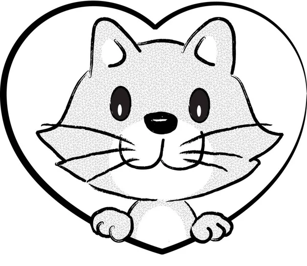 かわいい猫漫画のベクトルイラスト — ストックベクタ