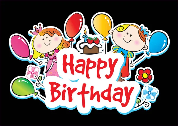 Güzel çizgi film karakterleri olan mutlu yıllar.