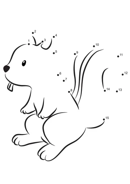 Ilustração Vetorial Esquilo Bonito Dos Desenhos Animados — Vetor de Stock